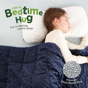 Weighted Blanket for Sleeping, 7 lb, 41 x 60 inches Cooling Soft Minky; Breathable Fabric; Calm & Nap; Machine Washable; Heavy Throw With Glass Beads for Bed Sleep; Navy Blue