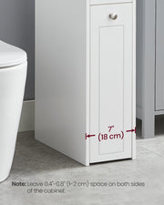 Small Bathroom Storage Cabinet, with Slide Out Drawers，Cloud White Slim Bathroom Storage Organizer, Toilet Paper Holder, for Small Spaces, SIREN Collection UBBC847P31