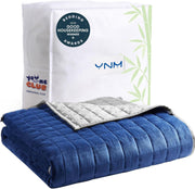 King Size Cooling Weighted Blanket for Adults (88x104 Inches, 30 Pounds, Blue Grey), Perfect for Hot Sleepers with Cooling Rayon/Glass Beads, Heavy Bed Blanket for Couple on Queen or King Bed