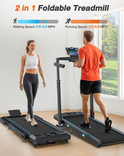 Foldable Treadmill with Auto Incline, 400 LBS, Adjustable Height
