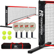 Portable Pickleball Net Set, 22FT Pickle Ball Net with Paddle Set of 4 Regulation Size Net, Weather Resistant Steel Frame, Outdoor Pickleballs and Carry Bag, Easy Setup for Driveway, Backyard