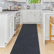 Runner Rug Carpet Runners, Indoor/Outdoor Hallway Custom Sizes Kitchen Entryway Bedroom Area Rugs with Natural Non-Slip Waterproof Rubber Backing, Garage Mat, Double Stripe, 5' x 14'