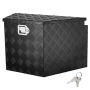 Trailer Tongue Box, Heavy Duty Trailer Tongue Tool Box Storage Organizer with Lock & Keys, Utility Tool Chest for Pickup Truck Bed, RV, SUV, Off-Road Vehicle, Aluminum, 39" x 16.5" x 12", Black