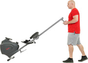8-Level Foldable Magnetic Rowing Machine, App-Ready Monitor, Standard Seat, Black, 300 lb Capacity