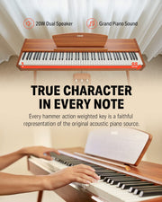 DDP-80 Digital Piano 88 Key Weighted Keyboard+ Piano Bench with Storage