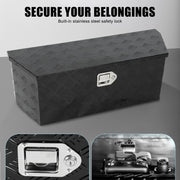 35inch Heavy Duty Aluminum Truck Bed Tool Box Chest Storage Organizer for Pick Up Truck Bed RV Trailer Tool Box with Lock and Keys-Black