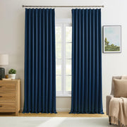 Extra Wide Blackout Curtains 102 Inches Long, Pinch Pleated Curtain for Sliding Door/French Door Room Divider Panels for Living Room 100 Inch Width 100x102 Grey