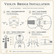 4/4 Full Size Violin Starter Kit,Fiddle Set for Adults Beginners Students with Gradient Finish,Handcrafted Solid Wood Full Size Violin set with Tuner, Case, Fingerboard Stickers, Shoulder Rest