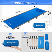 Ultralight Camping Cot for Adults 265 Lbs, Blue Portable Folding Sleeping Cot for Adults Heavy Duty Compact Bed for Outdoor Backpacking Travel Hiking