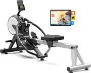 8-Level Foldable Magnetic Rowing Machine, LCD Monitor, Standard Seat, Black, 265 lb Capacity