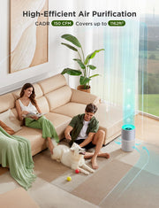 Air Purifier for Bedroom, Covers up to 1162ft², 24dB Sleep Mode Smart Air Purifier with App & Alexa Control, RGB Night Light, PM2.5 Sensor Air Purifier for Pet Hair, Pollen, Dust, Smoke