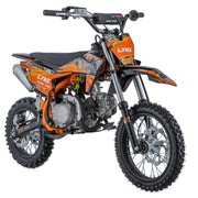 Lynx 125cc Dirt Bike, 4-Speed Semi-Automatic Pit Bike with Zongshen 4-Stroke Engine, Kick Start, 14"/12" Wheels(Orange)