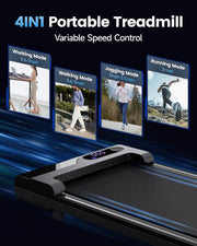 Walking Pad Treadmill for Home - Under Desk Treadmills Portable Mini Compact Walk Pads for Small Spaces Office Indoor Apartment Floor Flat Running Machine with Remote Quiet Lightweight