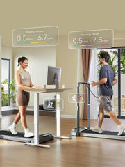 Folding Treadmill, 2 in 1 Walking Pad with Handle Bar