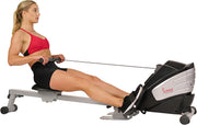 16-Level Magnetic Rowing Machine with Extended Slide Rail, App-Ready Monitor, Wide Seat, Charcoal, 330 lb Capacity