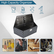 39"X16.5"X12"Black Heavy Duty 5 Bar Tread Aluminum Trailer Tongue Box Pick Up Truck Tool Box Storage Organizer w/Lock & Keys