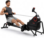 16-Level Scull-Style Magnetic Rowing Machine, LCD Monitor, Standard Seat, Charcoal, 330 lb Capacity