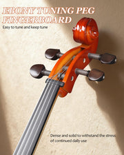 Full Size Cello, 4/4 Solid Wood Acoustic Cello
