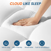 4 Inch Memory Foam Dual-Layer Mattress Topper Queen Size - 2Inch 1000GSM Quilted Pillow Top with Down-Alternative + 2Inch 5-Zone Egg Crate Memory Foam（60"x80"）