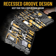 239PCS Tool Set Tool Box Multi Car Mechanic Tool Kit for Home Portable Tool Box, CR-V Steel, Complete Kit, Anti-Drop Slots, Household DIY, Auto Motorcycle, Home Garage for Men & Women