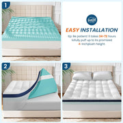 4 Inch Memory Foam Dual-Layer Mattress Topper Queen Size - 2Inch 1000GSM Quilted Pillow Top with Down-Alternative + 2Inch 5-Zone Egg Crate Memory Foam（60"x80"）