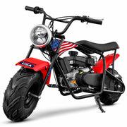 Mini Bike 99cc Gas Powered 4-Stroke Engine, 3.5HP Off-Road Trail Motorcycle Build-in Headlight, Mini Dirt Bike with Headlight, Pull Start for Outdoor Riding