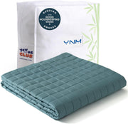 King Size Cooling Weighted Blanket for Adults (88x104 Inches, 30 Pounds, Blue Grey), Perfect for Hot Sleepers with Cooling Rayon/Glass Beads, Heavy Bed Blanket for Couple on Queen or King Bed