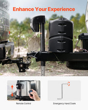 5000 lbs Electric Trailer Jack, Heavy Duty RV Electric Power Tongue Jack with 2 Way Connector, Remote Control, Crank Handle & Weatherproof Jack Cover, 10"-28.3" Lift, for Trailers & Campers