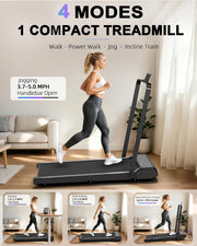 Walking Pad Treadmill 10% Incline, Foldable Handle, Under Desk Treadmill