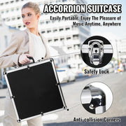 Accordions 31 Key 12 Bass Diatonic G/C/F w Case Strap Gloves Cloth (Gray)