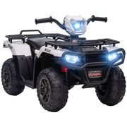 12V Ride on ATV for Kids 2.5MPH Headlight for Toddler 3–5 Years White