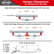 3,500 lb Idler Trailer Axle Kit – Full Suspension Running Gear – 89” Hub Face / 74” Spring Center – 5 on 4.5 Bolt Pattern
