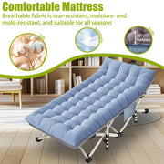 32" XXL Folding Camping Cot, Oversized Camping Cot for Adults Cots for Sleeping with Mattress with Carry Bag Folding Cot for Hiking Camping Indoor Office Vacation Easy to Set up