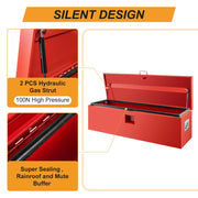 48" Truck Tool Box,Heacy Duty Metal Storage Organizer with Strong locking tongue,Trailer Tongue Box with Safe Hinge, for Truck,Pickup,RV,Garage,Best gift for family and friend,Red Power Coating