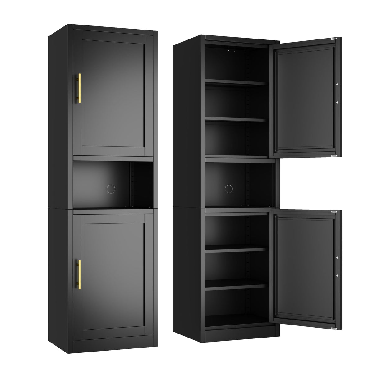 Tall Narrow Storage Cabinet 66.93" H Tall Bathroom Cabinet Metal Pantry Cabinets, 4 Adjustable Shelves for Kitchen, Home Office, Living Room, Dinning Room (20 inches Wide Black)
