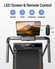 16% Walking Pad Treadmill with Incline, Foldable Treadmill with Handle Bar