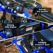 CC100X Mini Dirt Bike, 105CC 4-Stroke Gas Trail Bike, Dark Blue