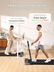 Foldable Walking Pad Treadmill with Handle Bar Under Desk