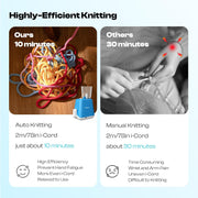 Electric iCord Knitting Machine F1, Auto Knit Yarn into Neat i-Cords Portable Efficient i-Cord Maker, Fast DIY Handmade Tool, Perfect Present for Knitting & Crochet Craft Lovers, Patented, Blue