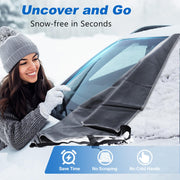 700D Oxford Fabric Car Windshield Cover for Ice and Snow, Medium Snowproof, Iceproof, Frostproof, Waterproof, With Rearview Mirror Protectors, Suitable for all Cars, Suvs, and Trucks