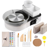 Pottery Wheel for Kids - Mini Pottery Kit for Adults Beginners Complete Pottery Set with 6" Rotating Turntable, 2.2lb Clay, Teens Art Supplies Sculpting Tools, Craft Gifts for Boys Girls