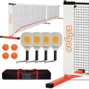 Portable Pickleball Net with 4 Paddles Set for Indoor & Outdoor 22 FT Regulation Size Net, Weather-Resistant Steel Frame, Outdoor Pickle balls, Easy Setup for Driveway, Backyard