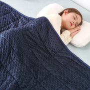 Weighted Blanket for Sleeping, 7 lb, 41 x 60 inches Cooling Soft Minky; Breathable Fabric; Calm & Nap; Machine Washable; Heavy Throw With Glass Beads for Bed Sleep; Navy Blue