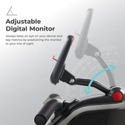 16-Level Magnetic Rowing Machine with Extended Slide Rail, LCD Monitor, Standard Seat, Charcoal, 350 lb Capacity