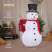 Snowman Outdoor Christmas Decorations with 90 LED Lights, Lighted Snowman with Top Hat Holiday Ornaments Yard Decor for Home, Lawn and Front Yard-4 FT