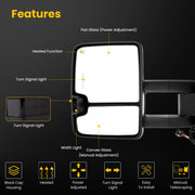 Pickup Towing Mirrors Pair Replacement For For 2014-2018