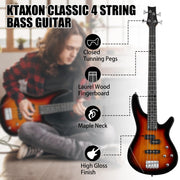 Electric Bass Guitar 4 String Bass Guitar Kit-Sunburst
