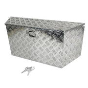 39"X16.5"X12"Black Heavy Duty 5 Bar Tread Aluminum Trailer Tongue Box Pick Up Truck Tool Box Storage Organizer w/Lock & Keys