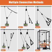 Home Gym Pulley System - Tricep Workout, Lat Pulldown, Biceps Curl, Triceps, Shoulders, Back, Forearm, Weight Cable for Squat Rack, Garage