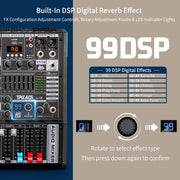 16-Channel Audio Mixer with USB, 99 DSP Effects, 48V Phantom Power